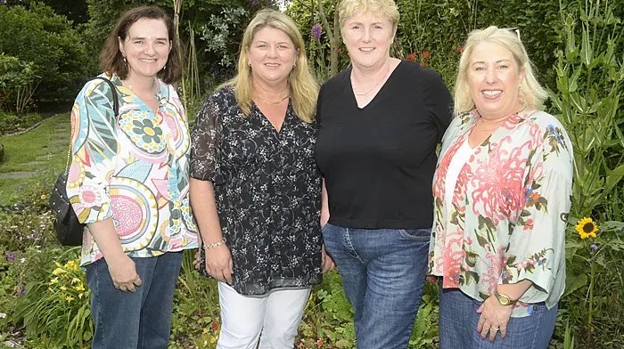 NEWS 29/6/2025 Pictured at an open garden family day fundraiser at Pinetree Lodge Garden and Gallery were Clonaklty flower club members Mary Daly, Jane Connolly, Anita O'Donovan and Susan Heart. Picture Denis Boyle