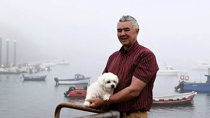 Ralph Swaine and his dog Milo enjoying a foggy morning in Schull.  (Photo: Carlos Benlayo)