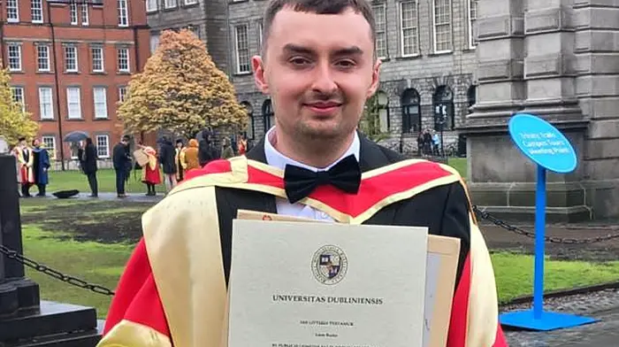 Liam Burke, Clashadoo received his PhD at Trinity College recently.

Since finishing his PhD in mathematics, Liam has been working as a researcher at Charles University in Prague. He will take up a new research and lecturing position at the Sorbonne University in Paris later this year.