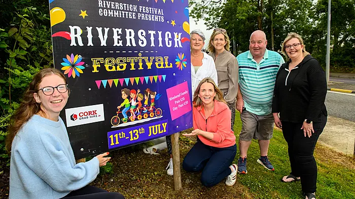 Aoife Lordan, Niamh O’Connell, Christine Healy, Sinead Hemlock, Don O’Sullivan and Claire Tobin at the launch of the 2025 Riverstick Festival which will take place from July 11th to 13th.    (Photo: John Allen)