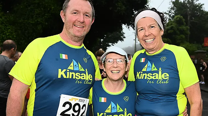 Kinsale Tri Club members Tim Finn, Lou Lyons and Clair Burke took part in last Friday's Courtmacsherry 10km road race.  (Photo: Martin Walsh)