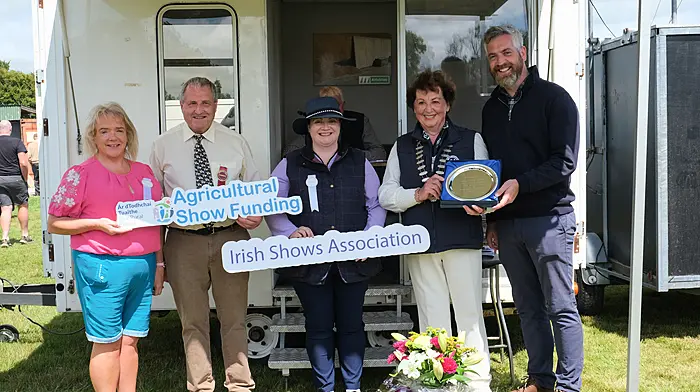 Chrissie O’Mahony (joint secretary), Reggie Chambers (chairman), Catherine Cotter (joint secretary), Freda Kinnarney (ISA national president) and Christopher O’Sullivan TD.  Photo courtesy of Patricia Kelly