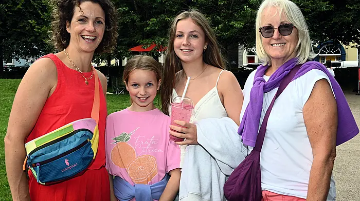 Sarah Thompson (left) with her daughters Julia and Sophie and her mum Ann Acheson ejoying some time together at Kennedy Park, Clonakilty.  (Photo: Martin Walsh)