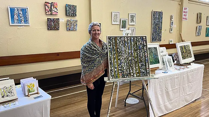 Mary French exhibiting some of her work at the Innishannon Gardens and Galleries festival last weekend.