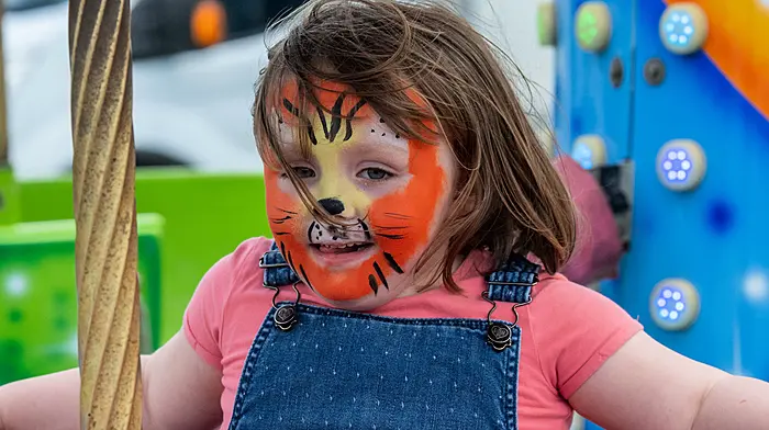 Caoimhe Sheehy (3) from Skibbereen enjoying a day out at the Dunmanway Agricultural Show which was held last Sunday.  (Photo: Andy Gibson)