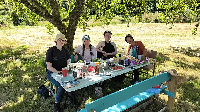 Cecas volunteers Nele Schmidt, Sophie Knorr, Jam McClelland and Samuele Verrastro enjoying a well-earned break.