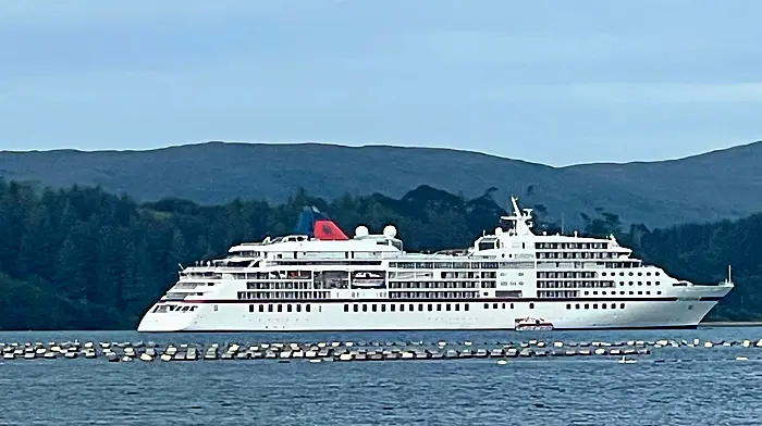 The Europa on its visit to Bantry last Saturday. Photo courtesy of Eileen O’Shea, Bantry Development & Tourism Association.