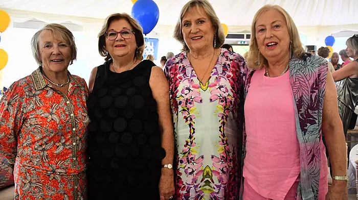 Enjoying the  Baltimore RNLI Ladies Lunch fundraiser at Inisbeg Estate near Baltimore were Pat DIllon, Moira Grandon, Mary Hopkins and Carmel Woods. Photo; Anne Minihane.