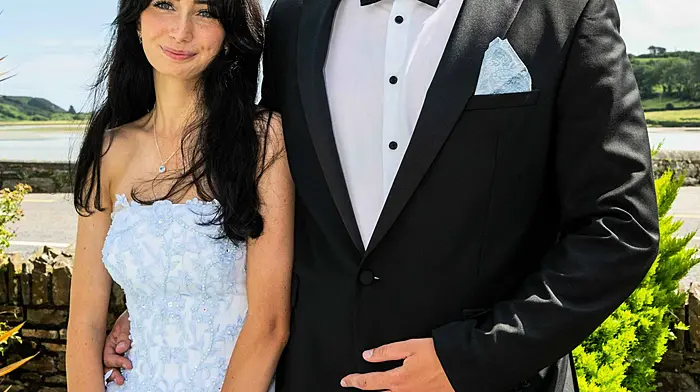 Rosscarbery, West Cork, Ireland. 30th Jul, 2025. Mount St. Michael School in Rosscarbery held its debs ball today. The debutants met in Rosscarbery before travelling on to the Rochestown Park Hotel in Cork for the ball itself. Pictured are Ashling Keane and Adam McCarthy. Photo: Andy Gibson.