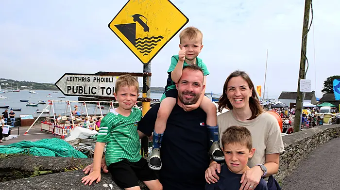 Jason and Tracy Nyhan with their children Conor, Eoin and Darragh enjoying the  Schull Regatta. (Photo: Carlos Benlayo)