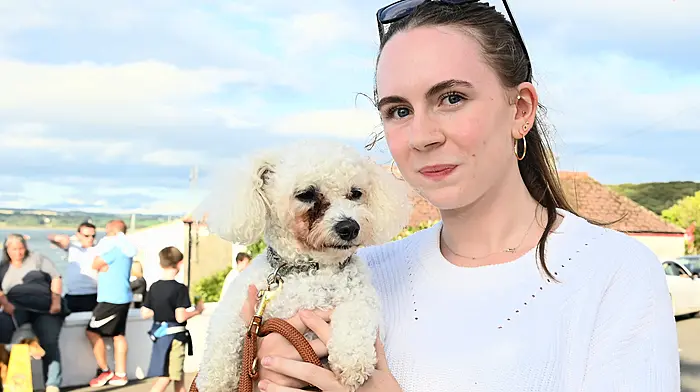 Katelyn McAleer from Courtmacsherry with Scarlet, at the Harbour Festival's Dog Show.  (Photo: Martin Walsh)