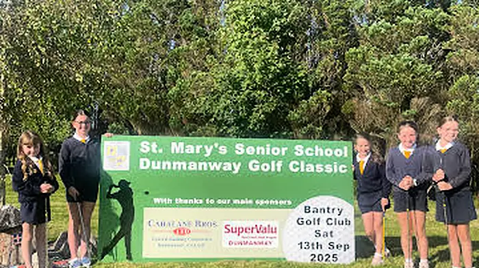 Pupils from Saint Mary’s Senior School in Dunmanway at the launch of the school’s inaugural golf classic which will take place on Saturday September 13th at Bantry Bay Golf Club. Included are Lucy Cahalane, Chloe O'Shea, Emily Cahalane, Robyn Burgoyne and Holly Burgoyne.