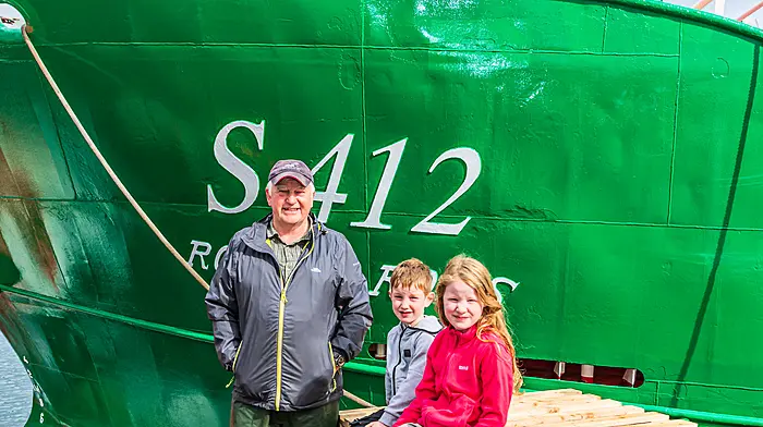 John D O’Sullivan with his grandkids Fiadh and Rian,  nurturing the next generation of fishers. (Photo: Anne Marie Cronin)