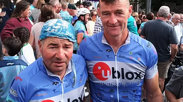 Con Walsh and Paschal O'Donoghue, who completed the 25th Tour De Munster, finishing at the top of St Patrick's Hill in Cork City.