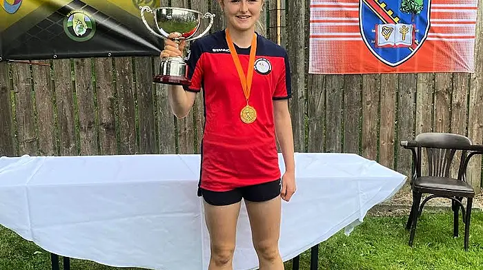 Emma Hurley from Drinagh recently won the U18 girls All-Ireland road bowling final in Keady Armagh. This is Emma's second All-Ireland, having also won the U16 in 2023.