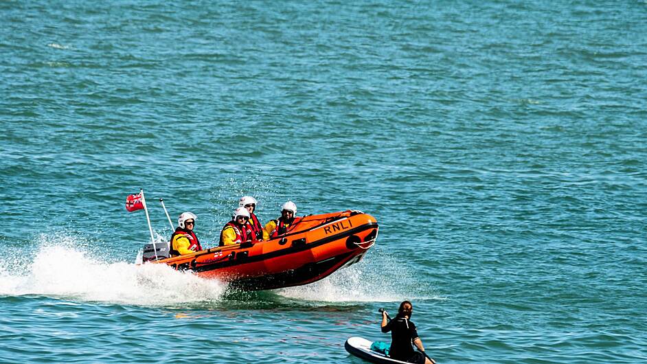 Lifeboat called out to stricken kayakers Image