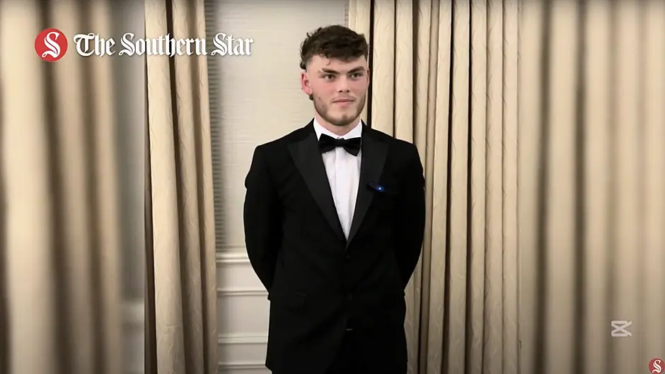 WATCH: Oran Brady before he was presented with the West Cork Sports Star Paudie Palmer Youth Award for 2024 Image WATCH: Oran Brady before he was presented with the West Cork Sports Star Paudie Palmer Youth Award for 2024 Image
