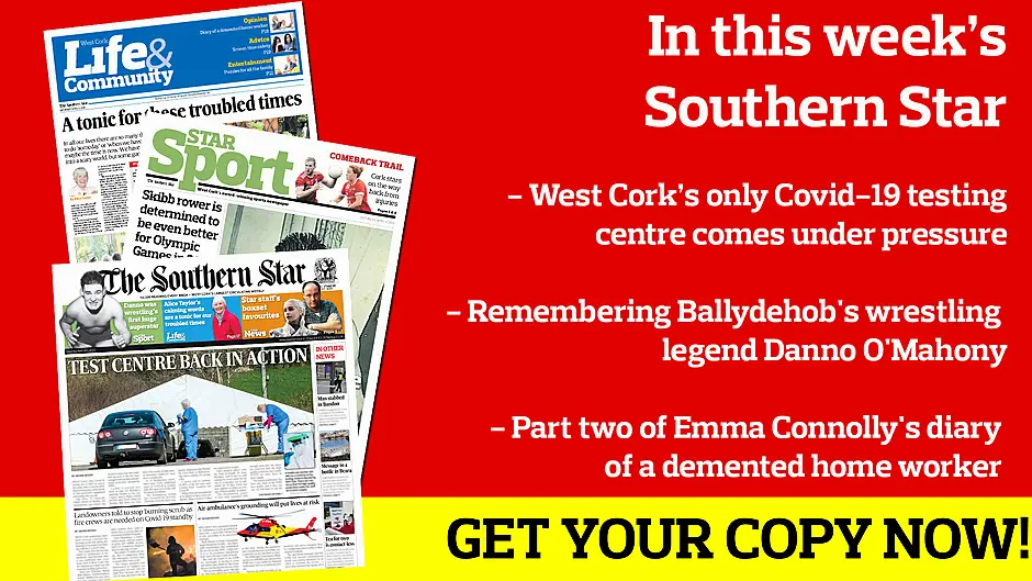 Testing centre is back in action; Landowners urged to stop burning scrublands; Airbnb may be used for victims of domestic abuse; Orla Cronin's delicious curry recipe The life and times of Danno O'Mahony; Fintan McCarthy on Olympic postponement; Emma Connolly's diary of a demented home worker Image