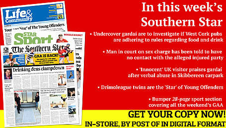 Clampdown on drinking 'dens'; Man in court on sex charge; Is camping the new cool?; 28-page bumper sports section; Drimoleague twins are the 'Star' of Young Offenders Image