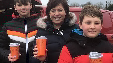Skibb’s young dragons slaying it with their eco cups Image