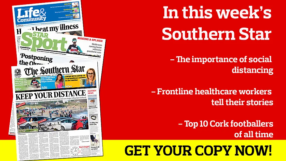 Social distancing rules reinforced; Some exaggerating symptoms to speed up test; Gym flexes its muscles to help firms; Local healthcare workers on the Covid-19 frontline; West Cork islands need plan for survival; Postponing Olympics is the right decision; Top 10 Cork footballers of all time; Guide to surviving without live sport Image