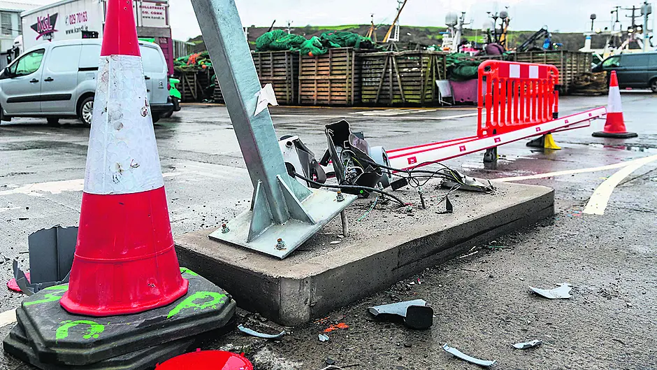 Pier barrier accidentally damaged Image