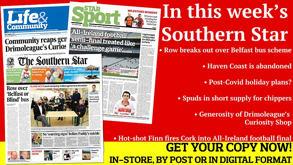 Row breaks out over  Belfast bus scheme; Haven Coast is abandoned; Post-Covid holiday dreams; Spuds in short supply for chippers; Fall-out from Cork v Galway semi-final Image