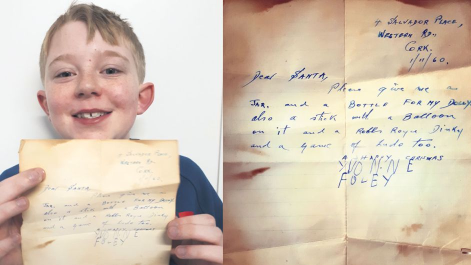 Bright spark Ryan finds scorched 60-year-old ‘Dear Santa’ letter Image