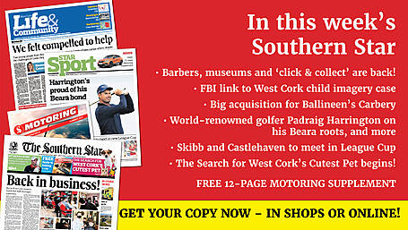 Barbers, museums and 'click & collect' are back, FBI links to West Cork child imagery case, golfer Padraig Harrington on his West Cork roots, the search for West Cork's Cutest Pet begins, FREE 12-page Motoring supplement Image
