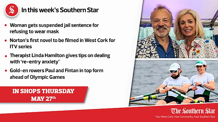 Graham Norton's novel to be filmed in West Cork; Woman gets suspended jail sentence for refusing to wear mask; Dealing with 're-entry anxiety'; Paul and Fintan in top form ahead of Olympic Games Image