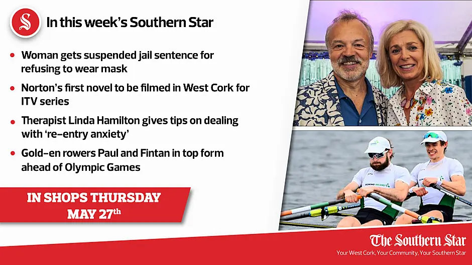 Graham Norton's novel to be filmed in West Cork; Woman gets suspended jail sentence for refusing to wear mask; Dealing with 're-entry anxiety'; Paul and Fintan in top form ahead of Olympic Games Image