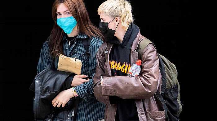 Witnesses Ciara Morrissey, left and Courtney Histon leaving the Central Criminal Court. (Photo: Colin Keegan, Collins Dublin)