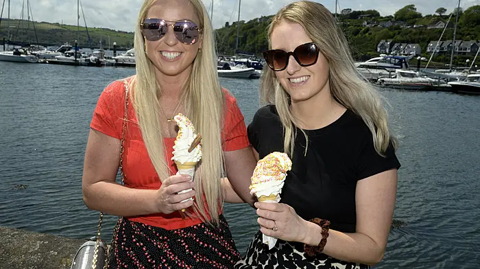 Enjoying an ice cream at the Dock beach in Kinsale were Marguerita Dawson and Maria Ring. (Photo: Denis Boyle)
