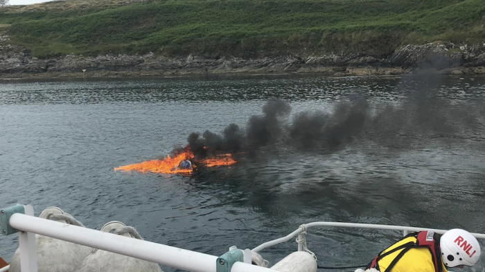 Crew taken off burning rib before it sinks off Sherkin Image