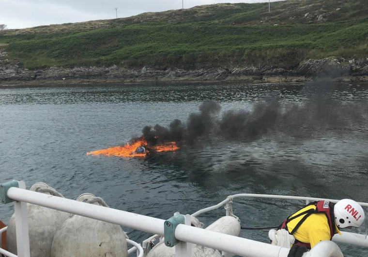Crew taken off burning rib before it sinks off Sherkin Image