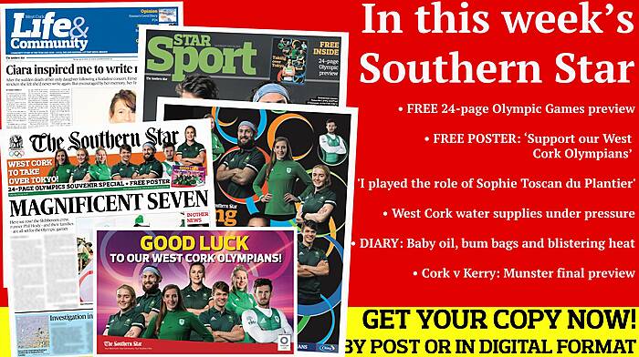 24-page Olympic Games preview magazine; FREE West Cork Olympians poster; 'I played the role of Sophie Toscan du Plantier'; West Cork water supplies under pressure; How Olympic athletes’ families will last the pace Image