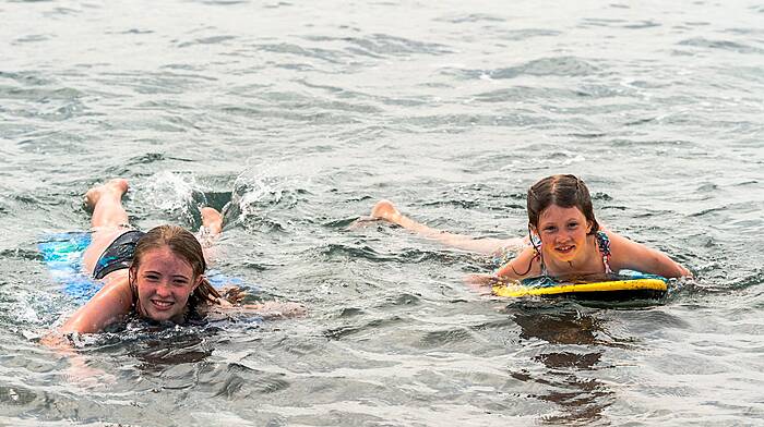 Having fun in Owenahincha were Isadora and Lottie Dalglish from Castletownshend. 
(Photo: Andy Gibson)