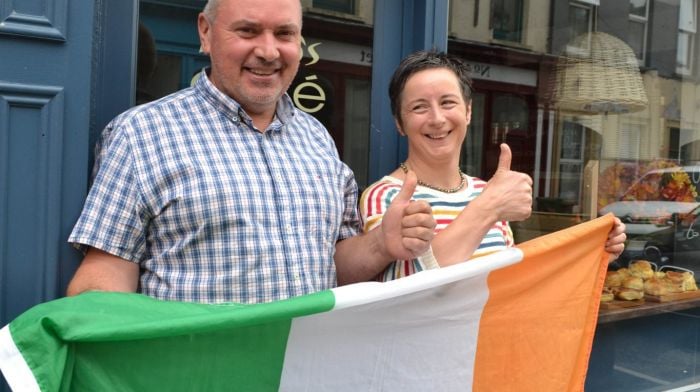 Anthony Boyle and Siobhan O’Callaghan of Kalbo’s Cafe celebrating the wins. (Photos: Anne Minihane)