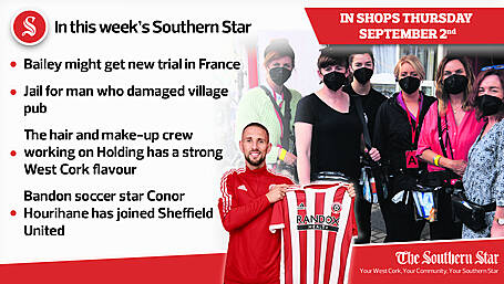 In this week's Southern Star: Bailey might get new trial in France, jail for man who damaged village pub & Bandon soccer star Conor Hourihane has joined Sheffield United Image