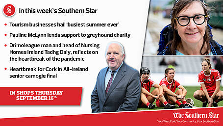 In this week's Southern Star: Tourism businesses hail 'busiest summer ever', Pauline McLynn lends support to greyhound charity & heartbreak for Cork in All-Ireland senior camogie final Image