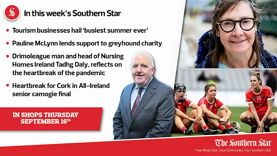 In this week's Southern Star: Tourism businesses hail 'busiest summer ever', Pauline McLynn lends support to greyhound charity & heartbreak for Cork in All-Ireland senior camogie final Image