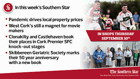 In this week's Southern Star: Pandemic drives local property prices, West Cork's still a magnet for movie makers & Skibbereen Geriatric Society marks their 50 year anniversary with a new book Image