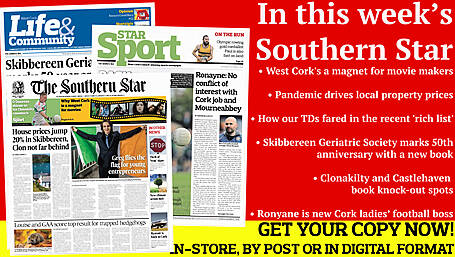 West Cork's still a magnet for movie makers; Pandemic drives local property prices; How our TDs fared in the recent 'rich list'; Skibbereen Geriatric Society marks their 50 year anniversary with a new book Image