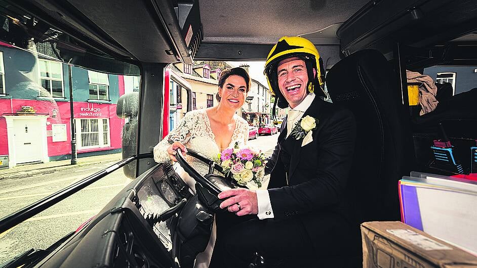 Firefighting couple tie the knot after army careers Image