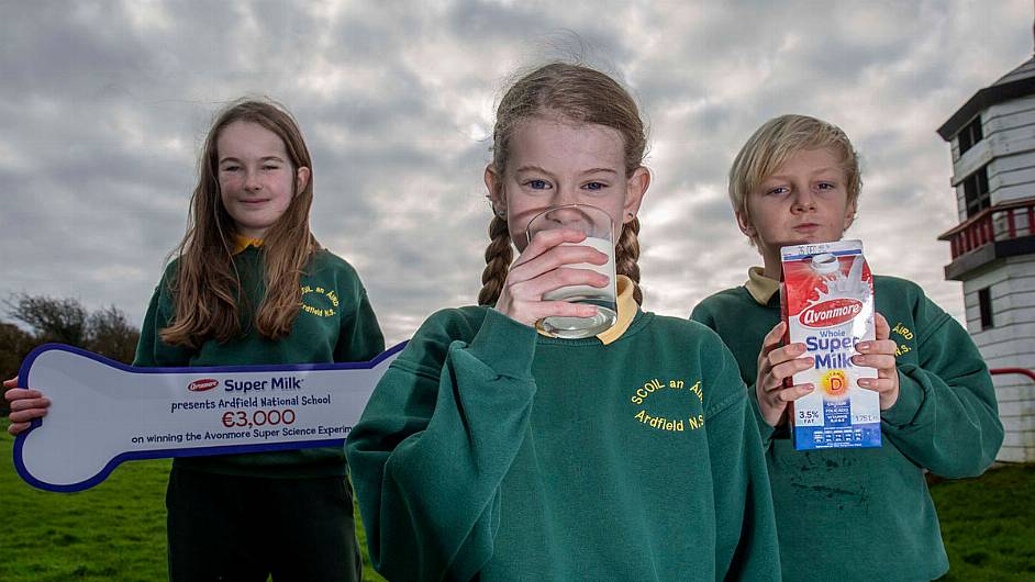 Ardfield pupils milking their competition win Image