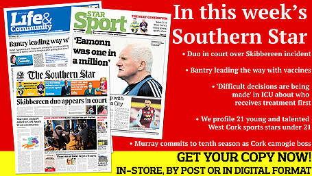 Duo in court over Skibbereen incident; 'Difficult decisions are being made' in ICU about who receives treatment first; Bantry leading the way with vaccines; We profile 21 young and talented West Cork sports stars under 21 Image