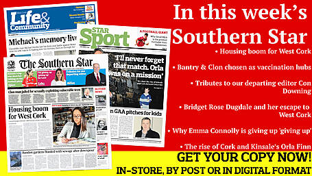 Housing boom for West Cork; Bandon homes flooded with sewage; Bantry & Clon chosen as vaccination hubs; The Rise of Orla Finn; Small Mick was Skibb's greatest footballer; Emma Connolly on why she's giving up 'giving up' for lent Image