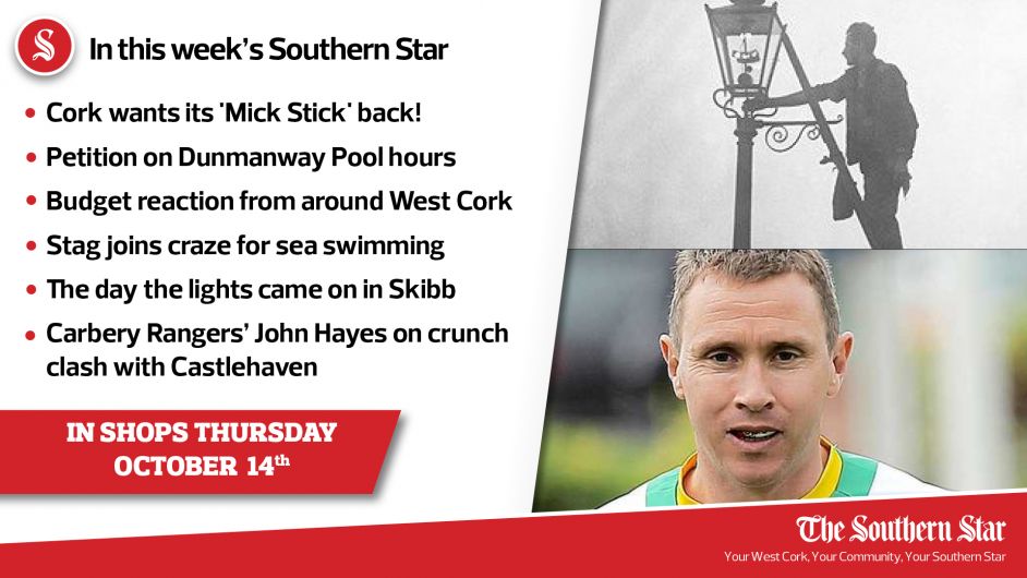 In this week's Southern Star: Cork wants its 'Mick Stick' back, the day the lights came on in Skibb & Carbery Rangers' John Hayes on crunch clash with Castlehaven Image