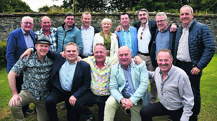 Skibbereen Lions Club members (front) Oliver Farrell, Liam O’Donovan, Sean O’Neill, James Keating, Mark Salter-Townshend and (back, from left) Charlie McCarthy, James Keating, Don Davis, Kevin Fitzgerald, Ann Ellis, Ciaran Dillane, Seán Mahon, Dan Cleary and William Kingston. (Photos: Anne Minihane)