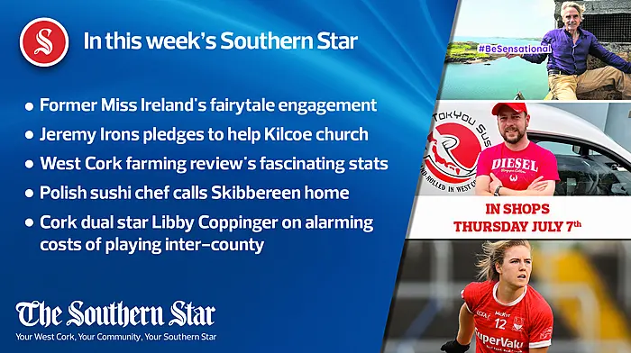 In this week's Southern Star: Former Miss Ireland's fairytale engagement, Jeremy Irons pledges to help Kilcoe church, Polish sushi chef calls Skibbereen home Image